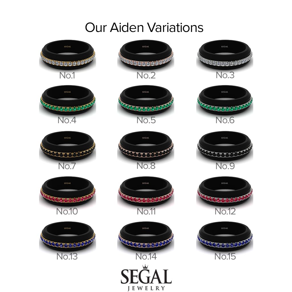 Men's Emerald Black Ring - Aiden No. 13